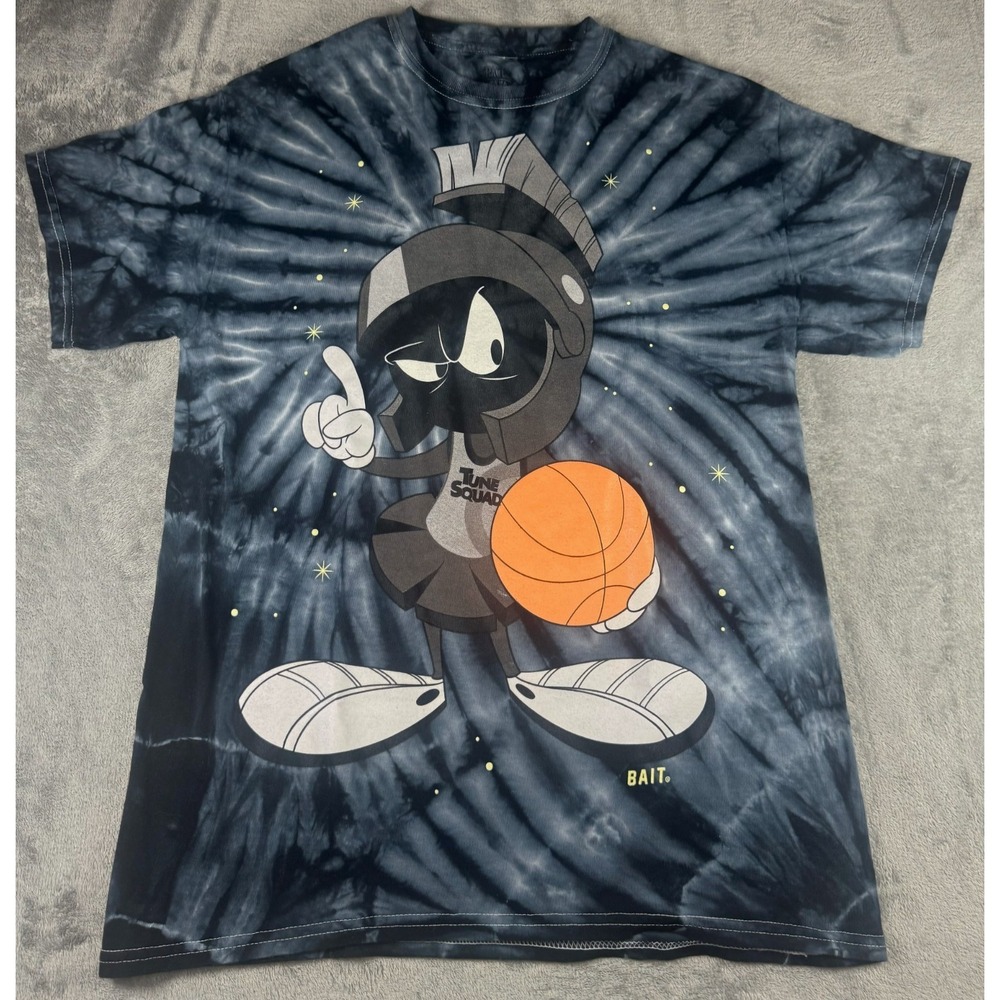 BAIT Space Jam A New Legacy Marvin Martian Tie Dye Shirt Medium Tune Squad Black